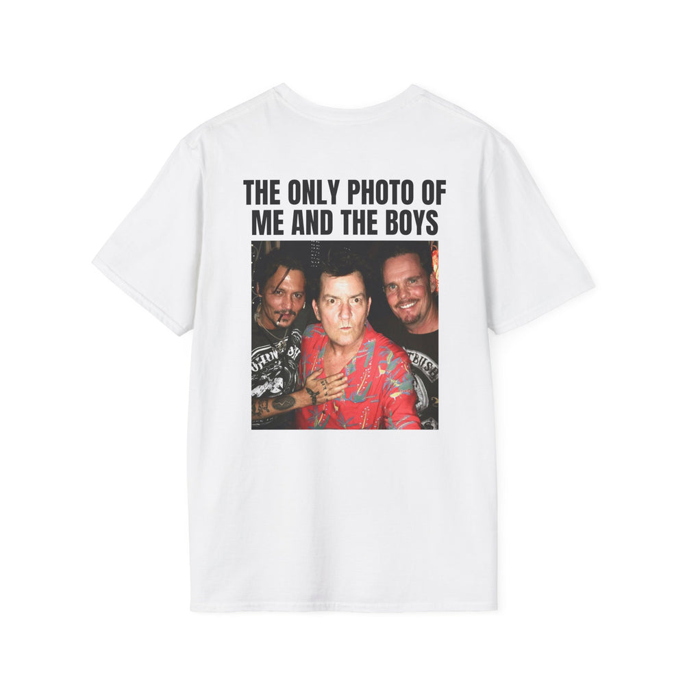 THE ONLY PHOTO OF ME AND THE BOYS BACKPRINT T-SHIRT