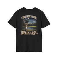 WHERE THERE'S A HOLE THERE'S A GOAL BACKPRINT