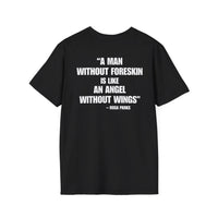 A MAN WITHOUT FORESKIN IS LIKE AN ANGEL WITHOUT WINGS BACKPRINT