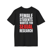 FEMALE STUDENTS WANTED FOR SEXUAL RESEARCH BACKPRINT