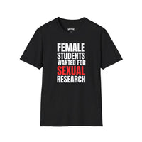 FEMALE STUDENTS WANTED FOR SEXUAL RESEARCH T-SHIRT